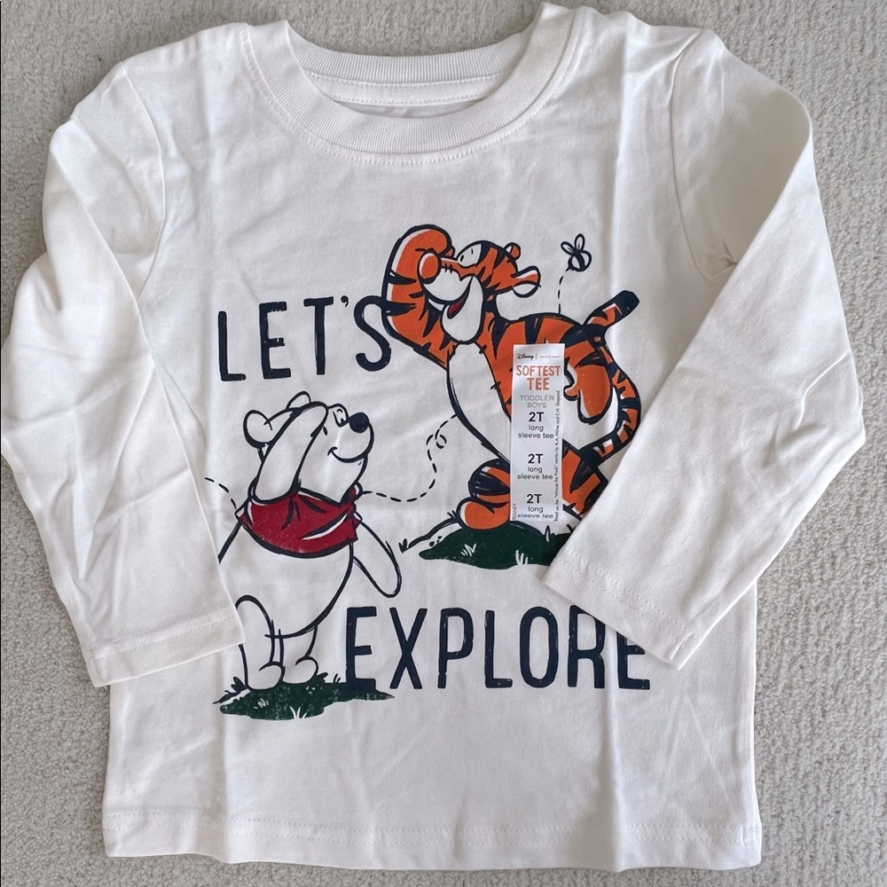 Disney Jumping Beans Winnie The Pooh Let’s Explore Tee 2T. NWT